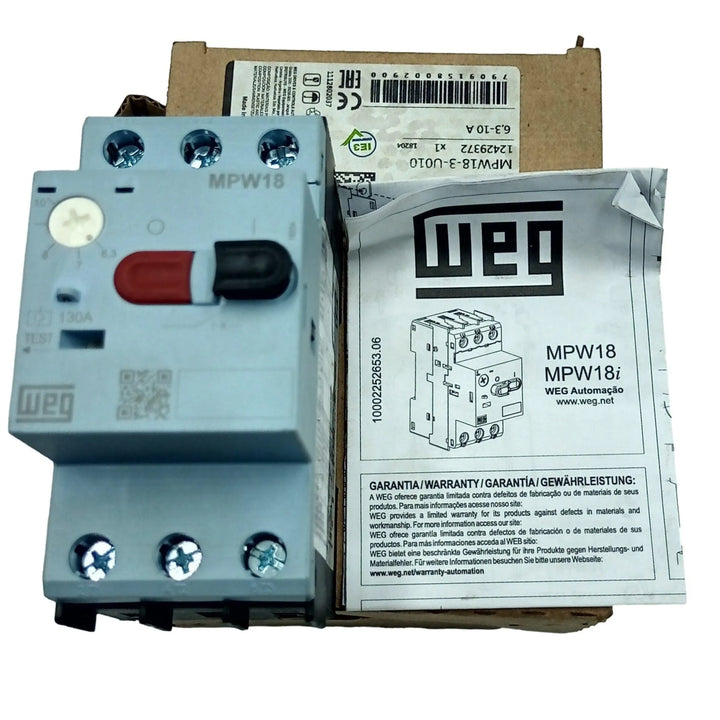 Disjuntor Motor WEG de 6,3 a 10A MPW18-10 - Cabo Eletro