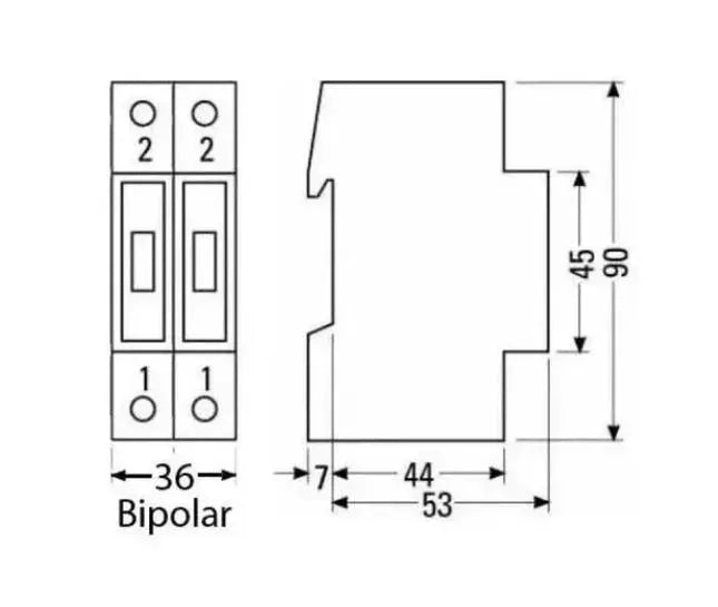 Disjuntor GE Bipolar DIN 6A Ate 63A Curva B - Cabo Eletro