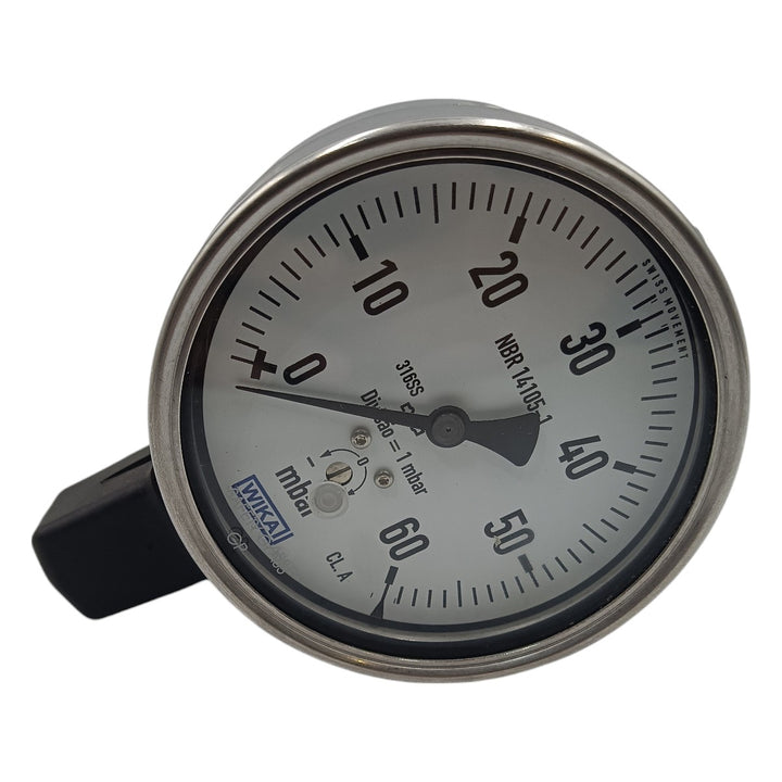 Manômetro Wika DN 95mm 0 a 60mBAR 1/2NPT - Cabo Eletro