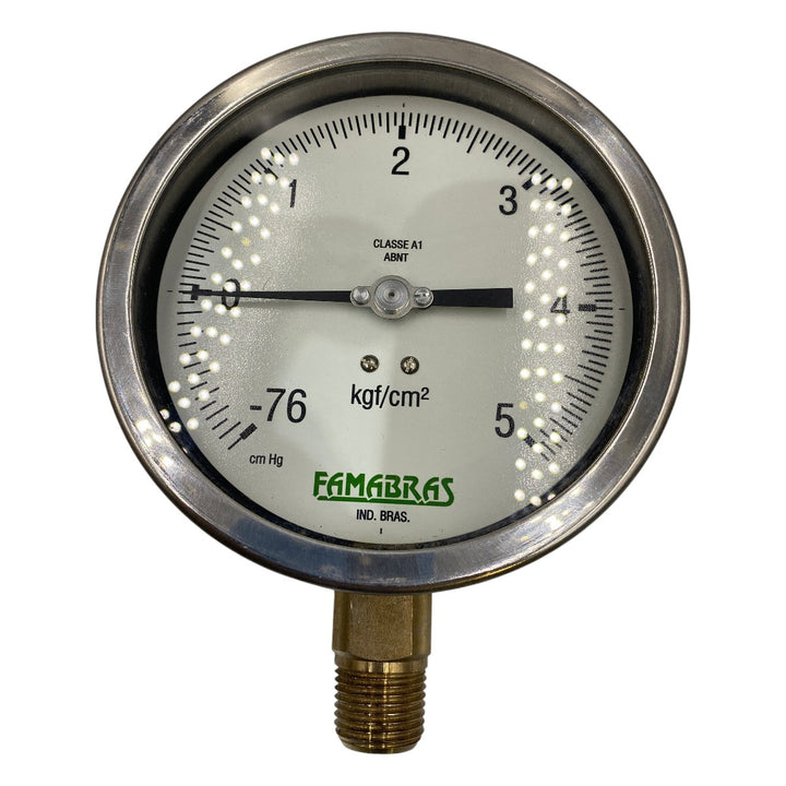 Manômetro Famabras 110MM -76 a 5kgf/cm² 1/2NPT - Cabo Eletro
