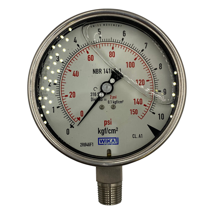 Manômetro Wika 115MM 0-150PSI 0-10KGF 1/2NPT - Cabo Eletro