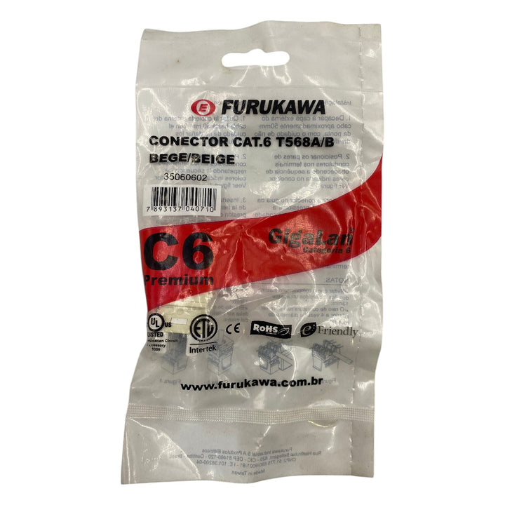 Conector Furukawa T568A/B Fêmea CAT.6E BEGE - Cabo Eletro
