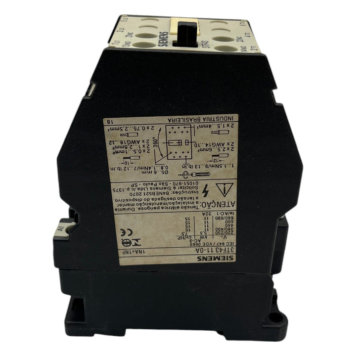 CONTATOR SIEMENS 3TF43 11-0A 110V - Cabo Eletro