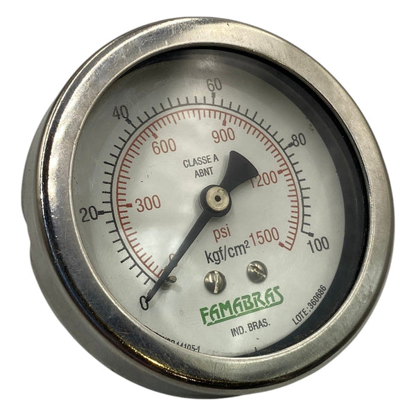 Manômetro Famabras DN 63mm 0 a 100kgf/cm² x 0 a 1500psi 1/4 - Cabo Eletro
