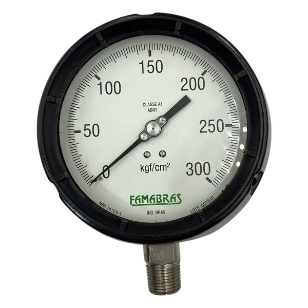 Manômetro Famabras DN 106mm 0 a 300kgf/cm² 1/2NPT - Cabo Eletro