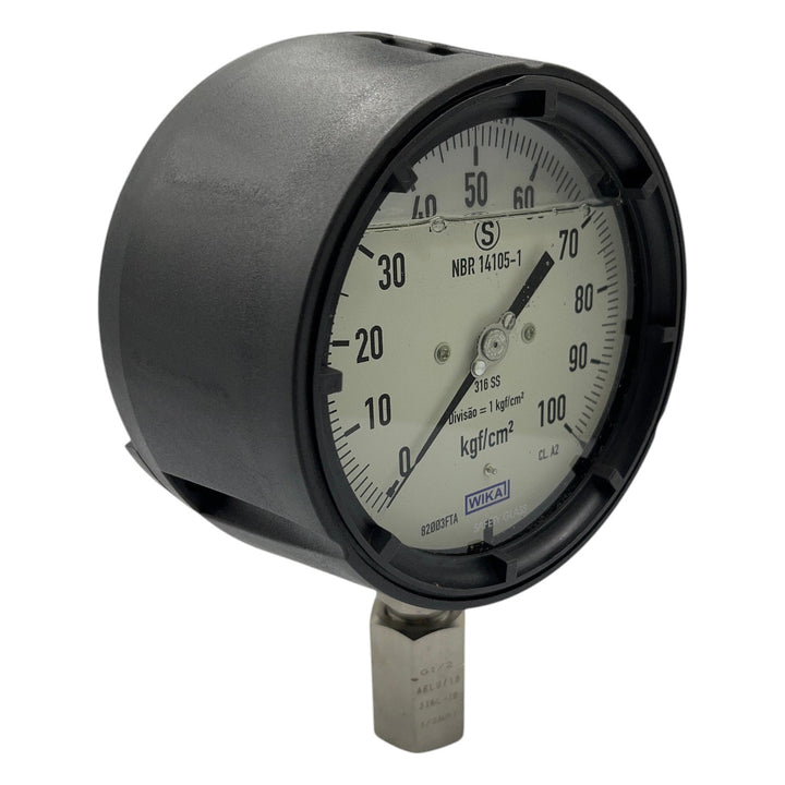 Manômetro WIKA DN 130mm 0 a 100kgf/cm² 1/2NPT - Cabo Eletro