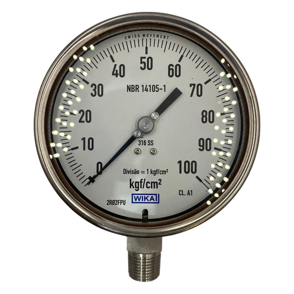 Manômetro Wika 115MM   0-100KGF/CM² 115MM 1/2NPT - Cabo Eletro