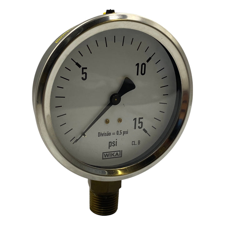 Manômetro WIKA 90mm 0 a 15Psi 1/2NPT - Cabo Eletro