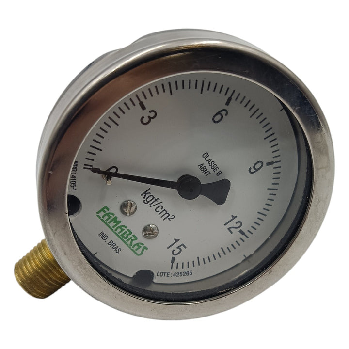 Manômetro Famabras 60MM 0-15KGF/CM² 1/4NPT - Cabo Eletro