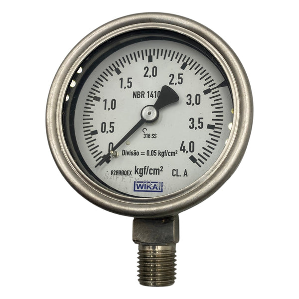 Manômetro Wika 232.50.063 DN 63mm 0 a 4kgf/cm² 1/4NPT - Cabo Eletro
