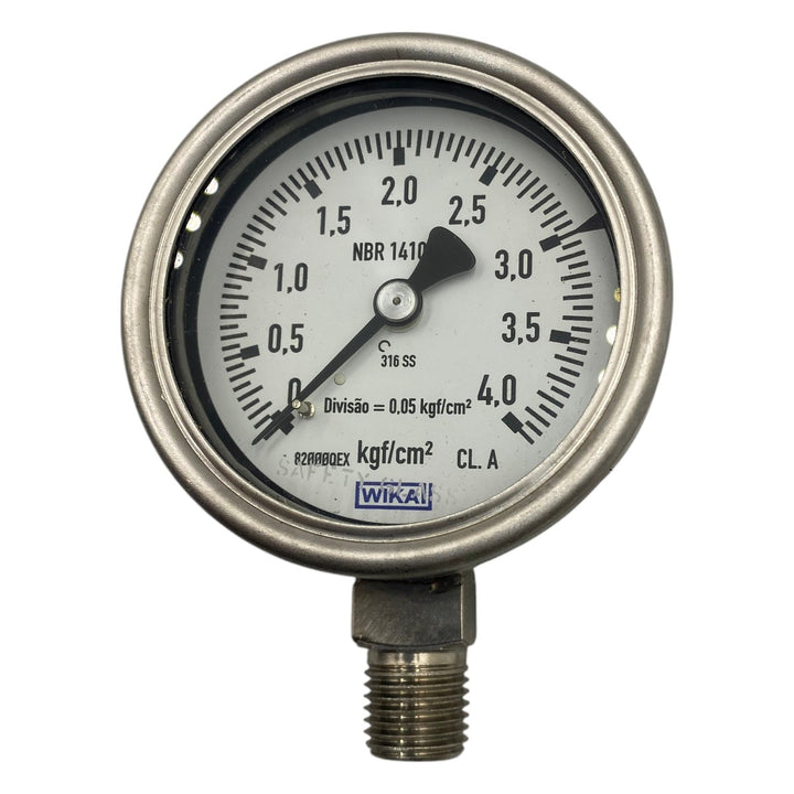 Manômetro Wika 232.50.063 DN 63mm 0 a 4kgf/cm² 1/4NPT - Cabo Eletro
