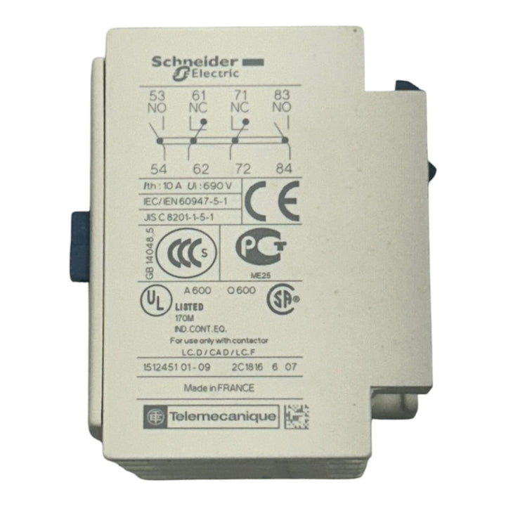 Bloco de Contato Auxiliar Schneider LADN22 2NF + 2NA - Cabo Eletro