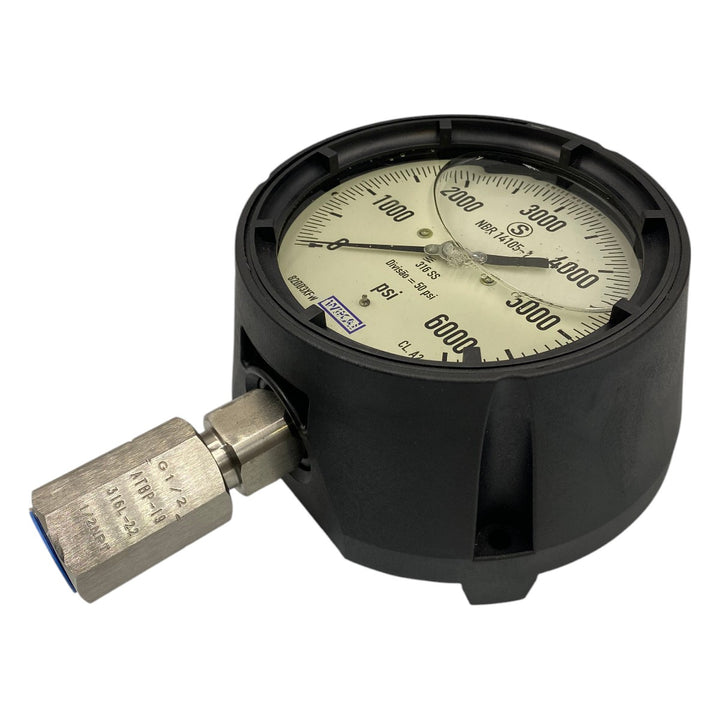 Manômetro Wika 233.34.4 105mm 0 a 6000PSI 1/2NPT - Cabo Eletro