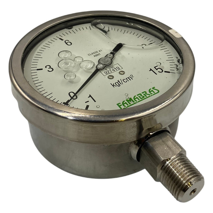 Manômetro Famabras 115MM  -1a15KGF/CM² 1/2NPT - Cabo Eletro