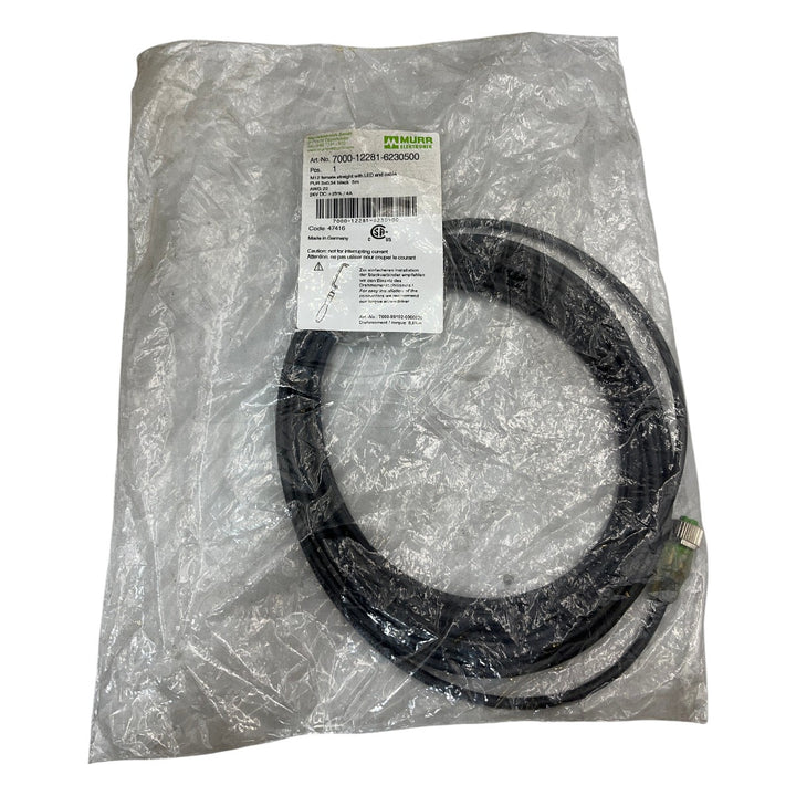 Cabo M12 Murr Elektronik 7000-12281-6230500 5M - Cabo Eletro