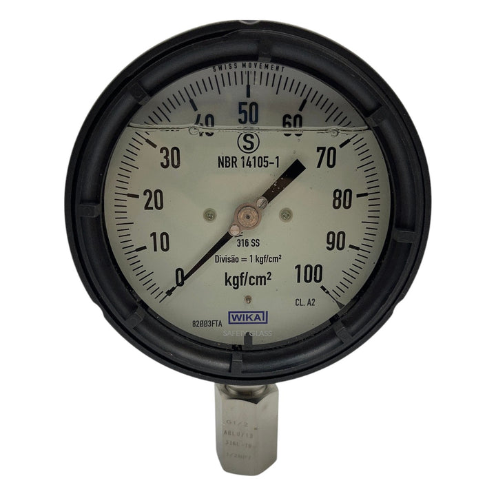 Manômetro WIKA DN 130mm 0 a 100kgf/cm² 1/2NPT - Cabo Eletro