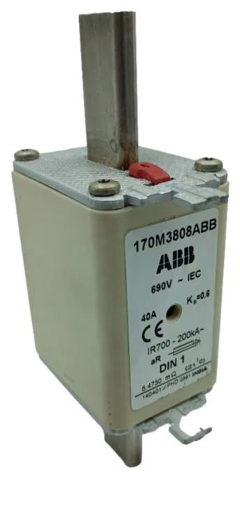 Fusível Ultra Rápido ABB 170M3808ABB 690v 40A 200kA NH1 - Cabo Eletro