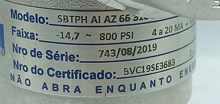 Transmissor de Pressão SABI SBTPH -14,7 a 800 Psi - Cabo Eletro