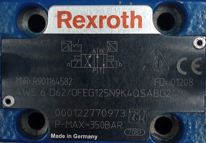 Válvula Solenoide Rexroth R901164582 350 Bar - Cabo Eletro