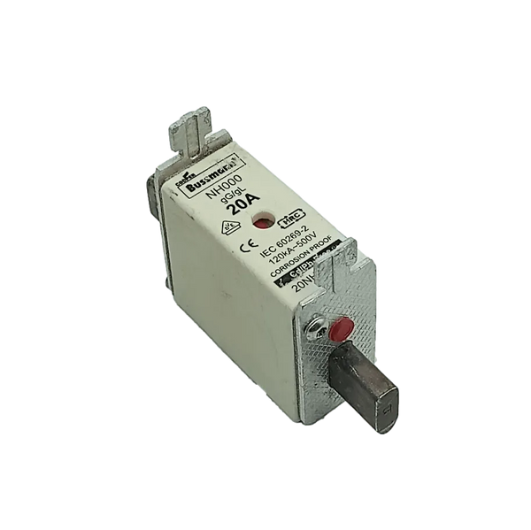 Fusível Bussmann HRC 20A 20NHG000B NH000 gG/gL 120KA 500V - Cabo Eletro