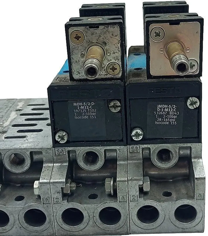 Conjunto de Válvula Solenoide Festo MDH-5/2-D-1-M12-C - Cabo Eletro