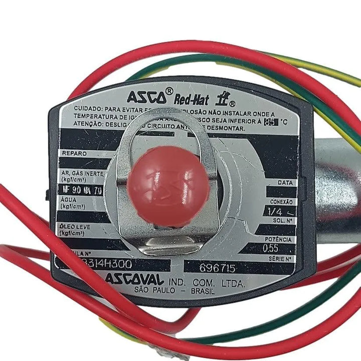 Válvula Solenoide Asco EF8314H300 1/4 - Cabo Eletro