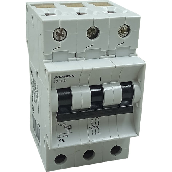 Disjuntor Tripolar Siemens 5SX23 Curva C 16A 400v 6kA - Cabo Eletro