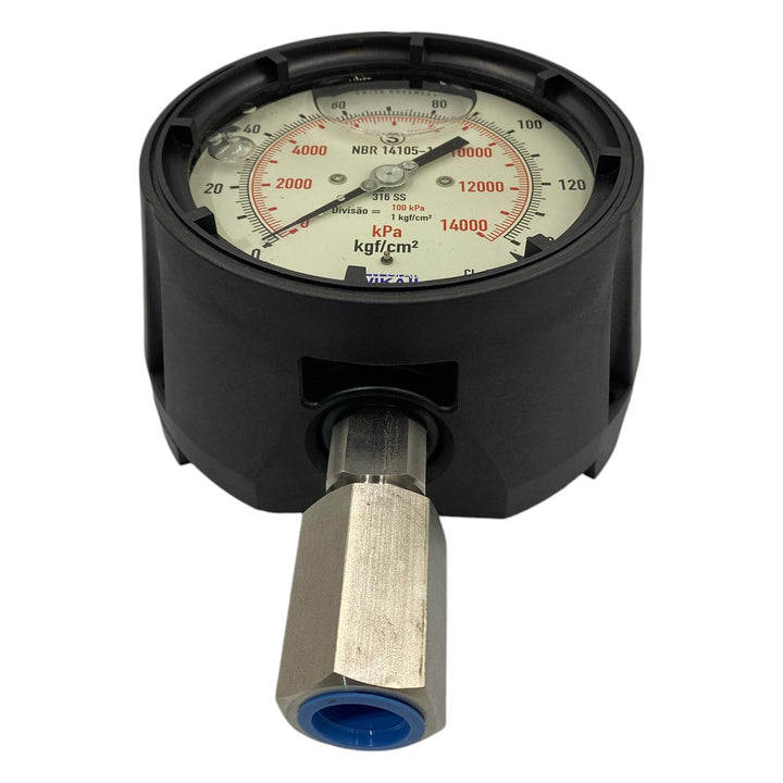 Manômetro Wika DN 105mm 0 a 140kgf/cm² x 0 a 1400kPa 1/2NPT - Cabo Eletro