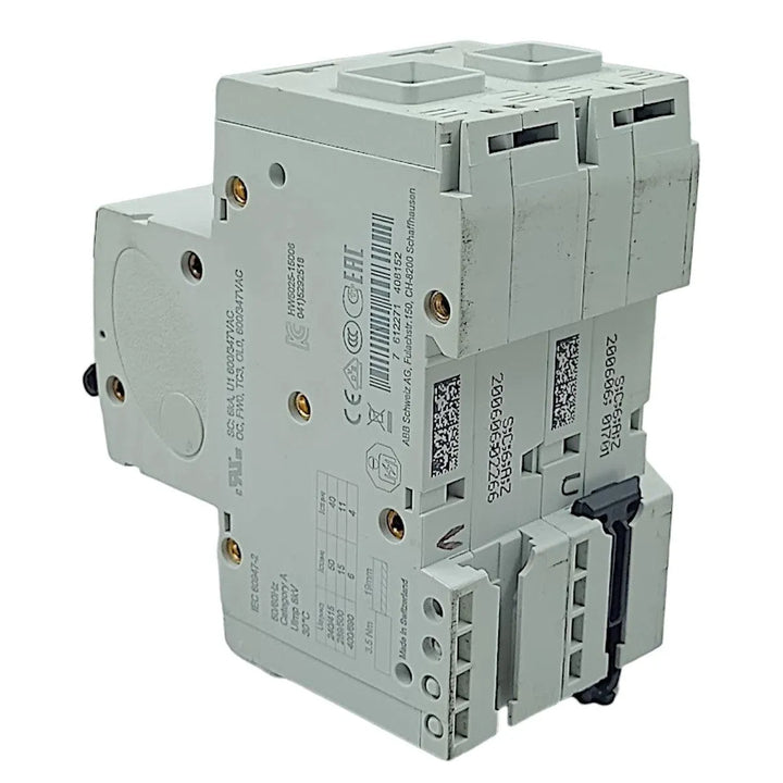 Disjuntor Bipolar MCB ABB S802S-C6 Curva C 415V 50kA - Cabo Eletro