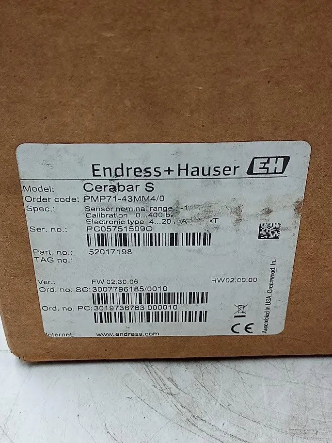 Transmissor de Pressão Endress Hauser PMP71-ABC1W11RDABA - Cabo Eletro