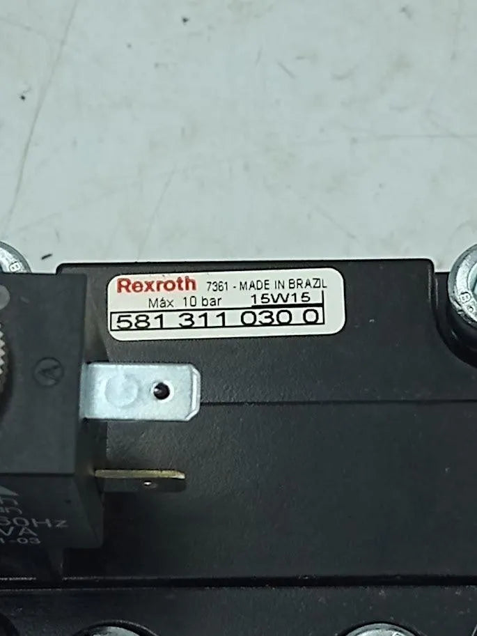 Válvula Solenoide Rexroth 581 311 030 0 10 Bar - Cabo Eletro