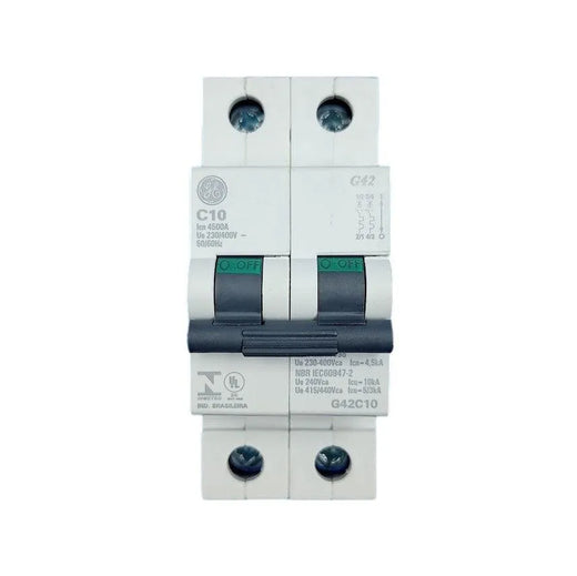 Disjuntor Ge Bipolar 6a Curva C 2p Din - Cabo Eletro