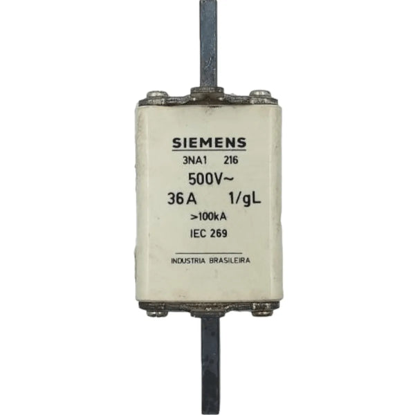 Fusível NH01 Siemens 3NA1 216 36A 500v 100kA - Cabo Eletro