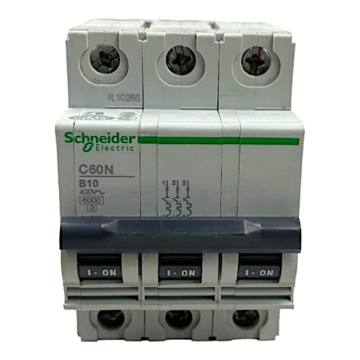 Disjuntor Tripolar Schneider C60N B10 Curva B 10A 400v 6kA - Cabo Eletro
