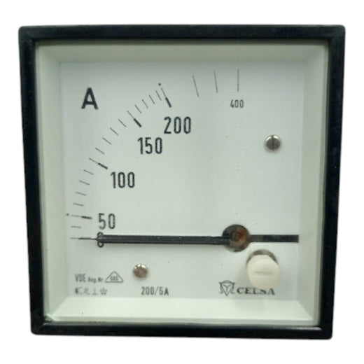 Amperímetro Analógico 65x65mm CELSA 0 a 400A 200/5A - Cabo Eletro