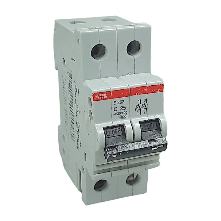 Disjuntor Bipolar ABB S262-C25 Curva C 25A 230/400v 6kA - Cabo Eletro