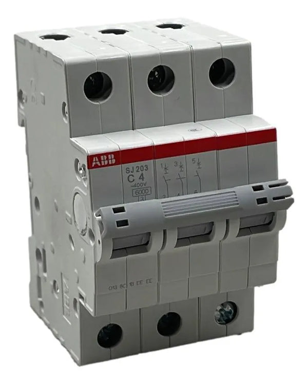 Disjuntor Tripolar ABB SJ203-C4 4A 400V 2TAZ141300R0044 - Cabo Eletro