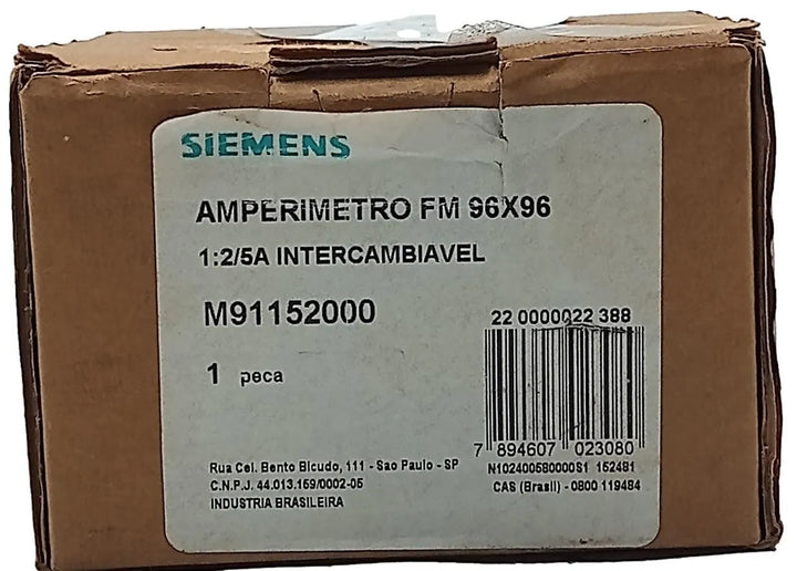 Amperímetro FM 96X96 Siemens 1:2/5A - Cabo Eletro