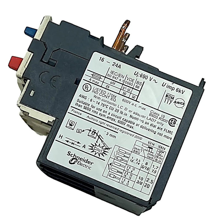 Relé Térmico Sobrecarga Telemecanique LRD22 16-24A 1NA+1NF - Cabo Eletro