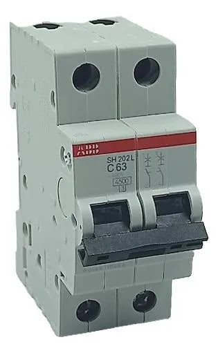 Disjuntor Bipolar ABB SH 202l C63 2CDS242001R0634 - Cabo Eletro