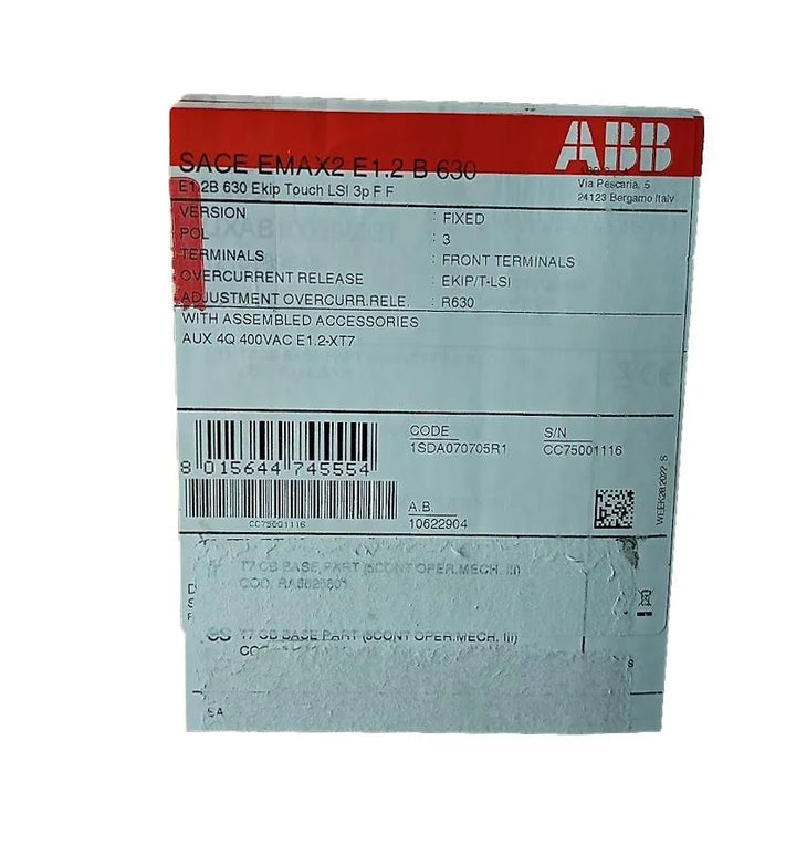 Disjuntor Tripolar ABB Sace Emax2 E1.2 B630 630A 690v - Cabo Eletro