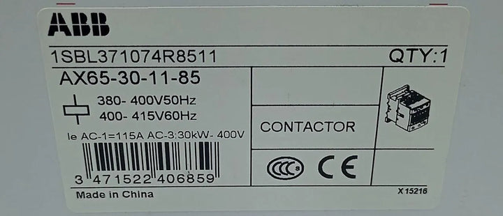 Contator ABB AX65-30-11-85 380-400v50Hz 400-415v60Hz 115A - Cabo Eletro