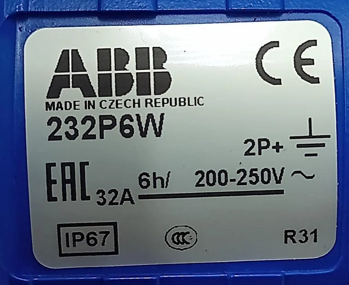 Plug Industrial ABB 232P6W 32A 6H 2P+T 200-250v - Cabo Eletro