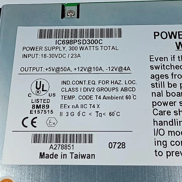 Fonte de Alimentação GE Fanuc IC698PSD300C 300W DC - Cabo Eletro