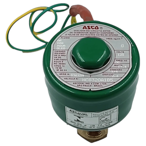 Válvula Solenoide Ascoval HC8320A185 125V 17,4W (INCOMPLETO) - Cabo Eletro