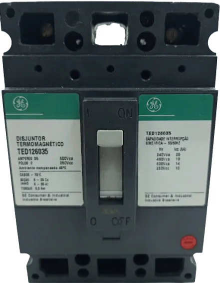 Disjuntor Bipolar Caixa Moldada GE TED126035 35A 600v - Cabo Eletro