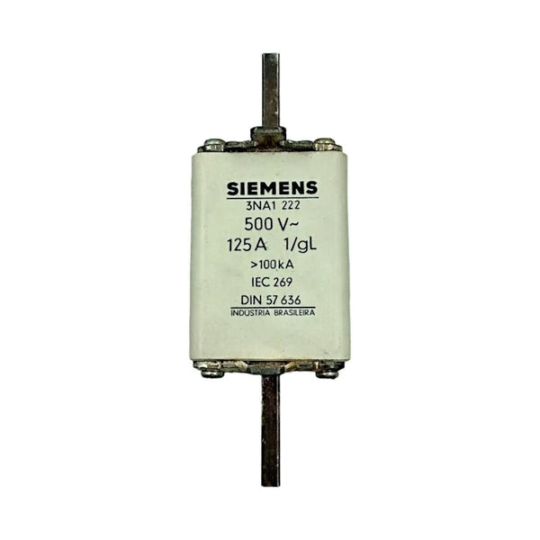 Fusível gG NH1 Siemens 3NA1 222 500v 125a 100kA - Cabo Eletro