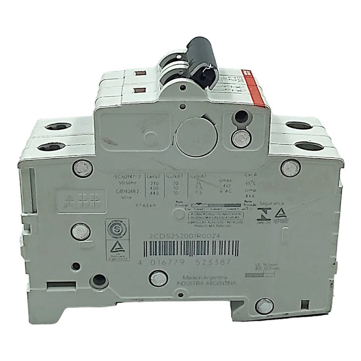 Disjuntor Bipolar ABB S202-C2 Curva C 2A 400v 6kA - Cabo Eletro