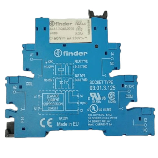 Módulo de Interface Relé Finder 38.51.3.125.0060.PAS 6A 250v - Cabo Eletro