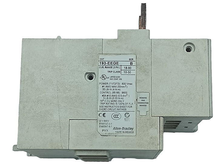 Relé de Sobrecarga Allen Bradley 193-EEGE B 18-80 A (Usado) - Cabo Eletro